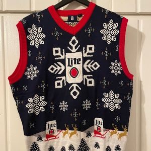 Miller Lite Christmas Sweater Vest